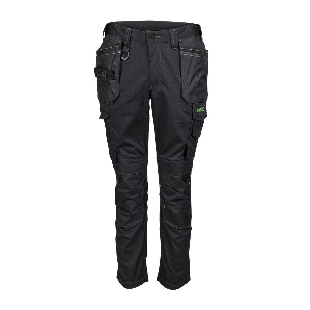 Apache Sudbury black cargo multi pocket stretch slim fit work trousers