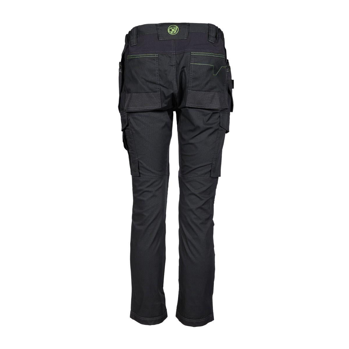 Apache Sudbury black cargo multi pocket stretch slim fit work trousers