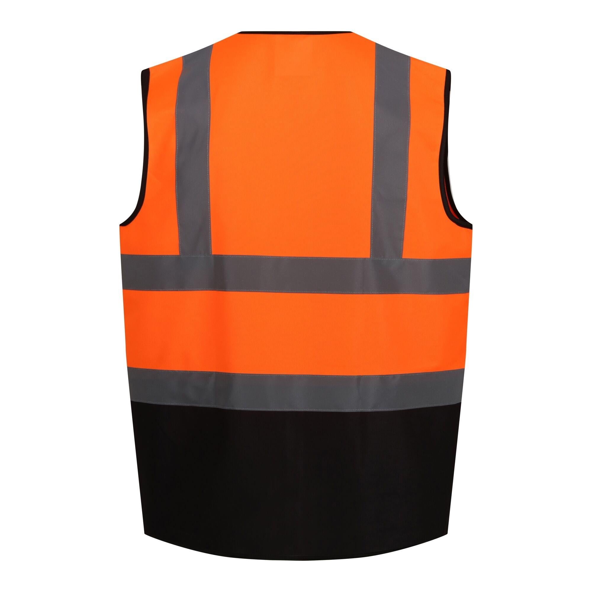 Regatta orange/black unisex hi-vis polyester waistcoat #TRS199
