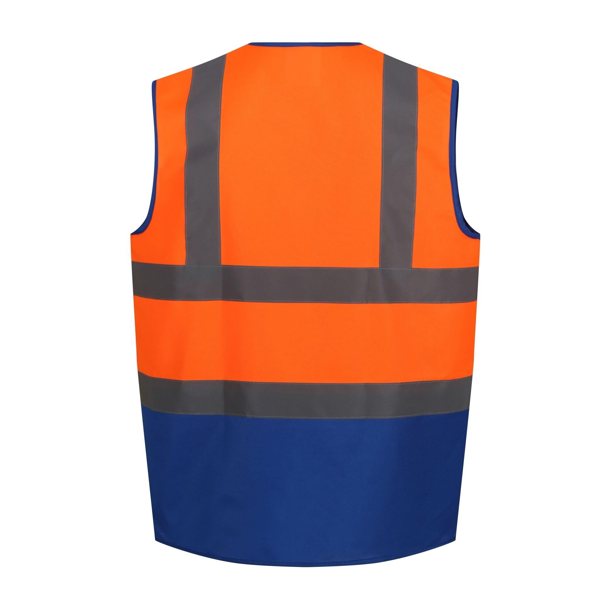 Regatta orange/blue unisex hi-vis polyester waistcoat #TRS199