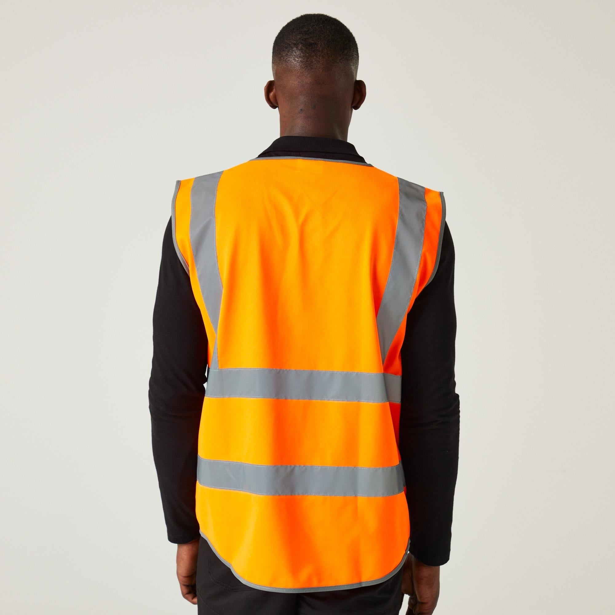 Regatta Pro Executive orange hi-vis unisex zip-front multi-pocket waistcoat #TRS251