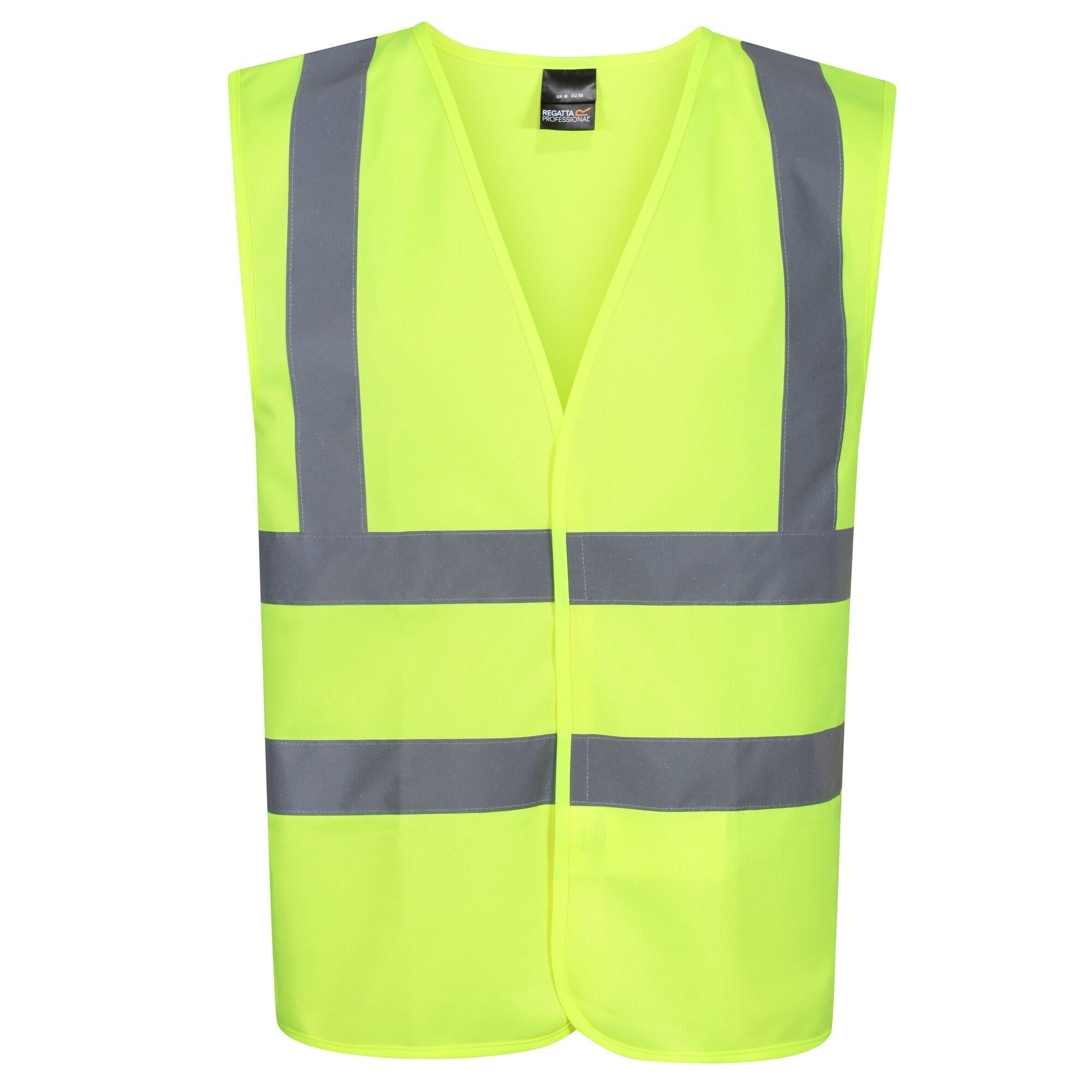 Regatta Pro yellow hi-vis unisex short-sleeve vest waistcoat #TRS195