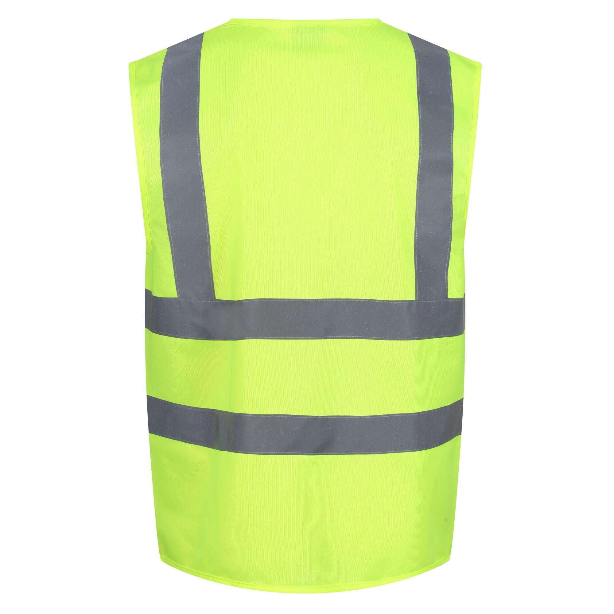 Regatta Pro yellow hi-vis unisex short-sleeve vest waistcoat #TRS195