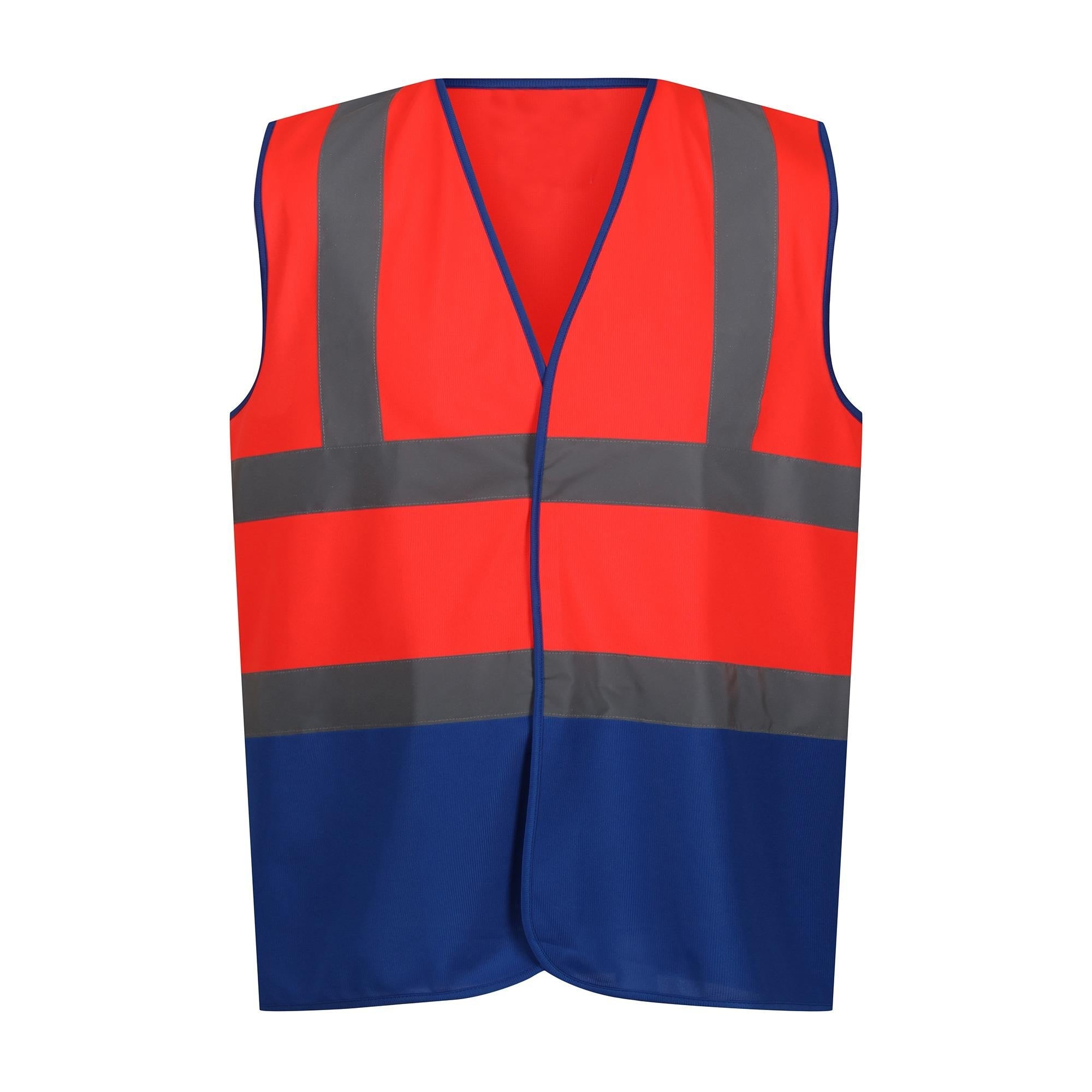 Regatta red/blue unisex hi-vis polyester waistcoat #TRS199