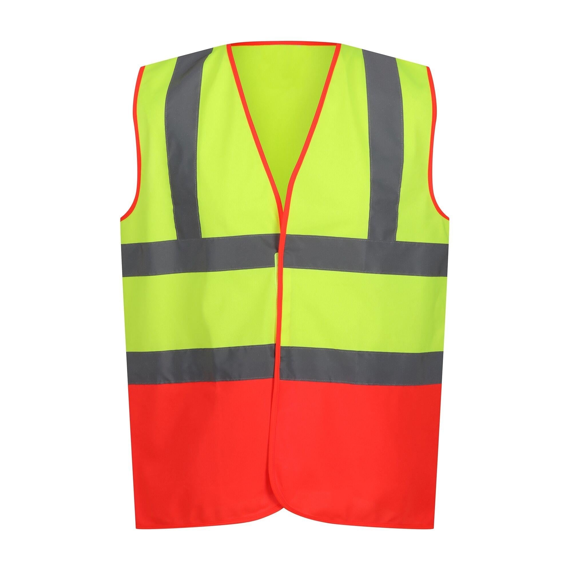Regatta yellow/pink unisex hi-vis polyester waistcoat #TRS199