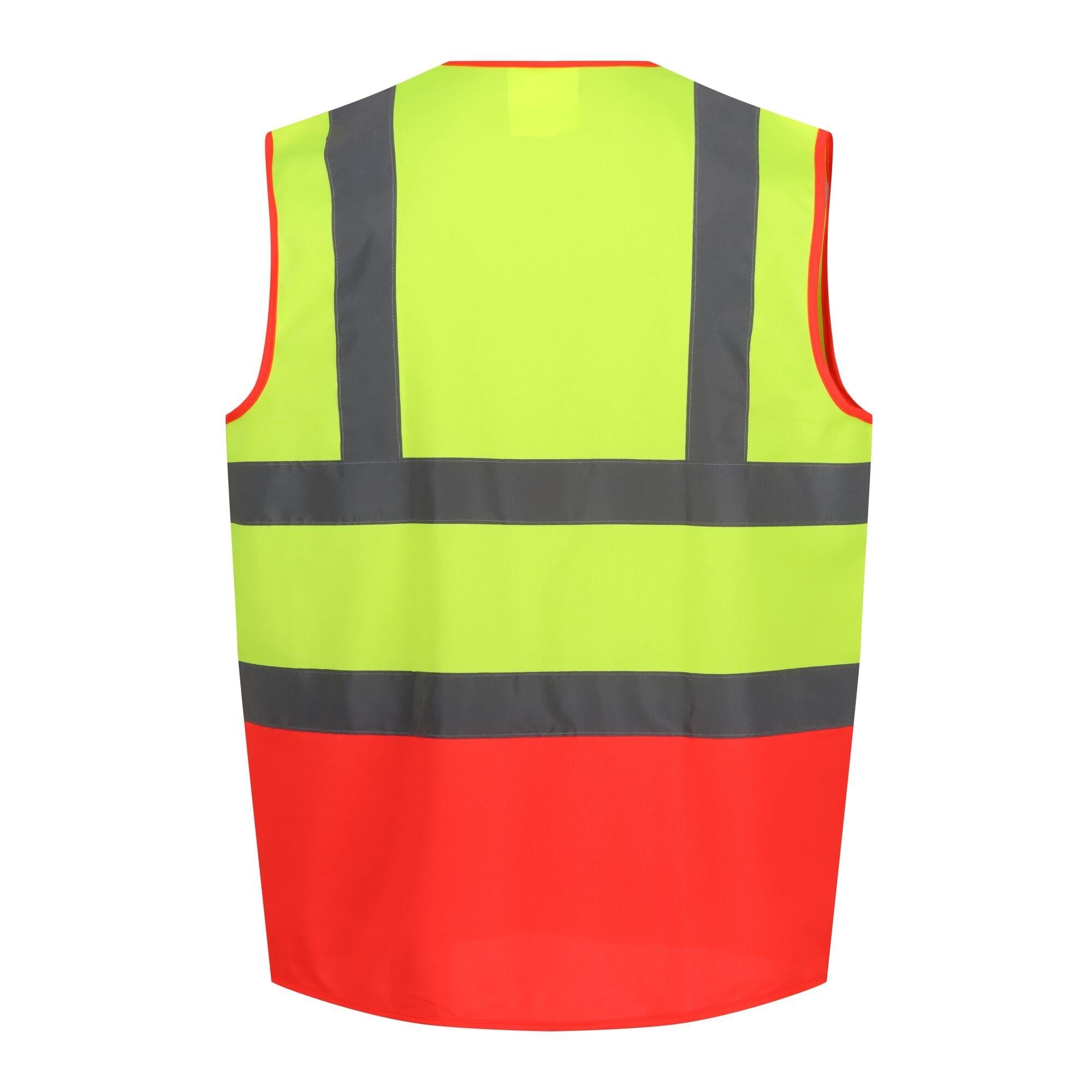 Regatta yellow/pink unisex hi-vis polyester waistcoat #TRS199