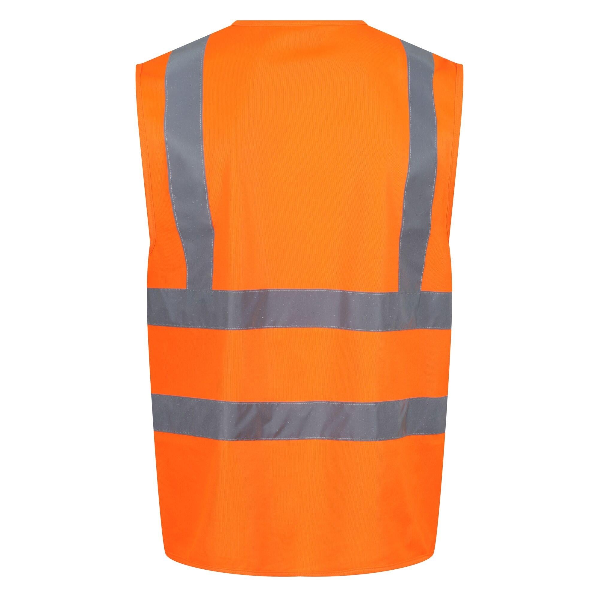 Regatta Pro orange hi-vis unisex short-sleeve vest waistcoat #TRS195