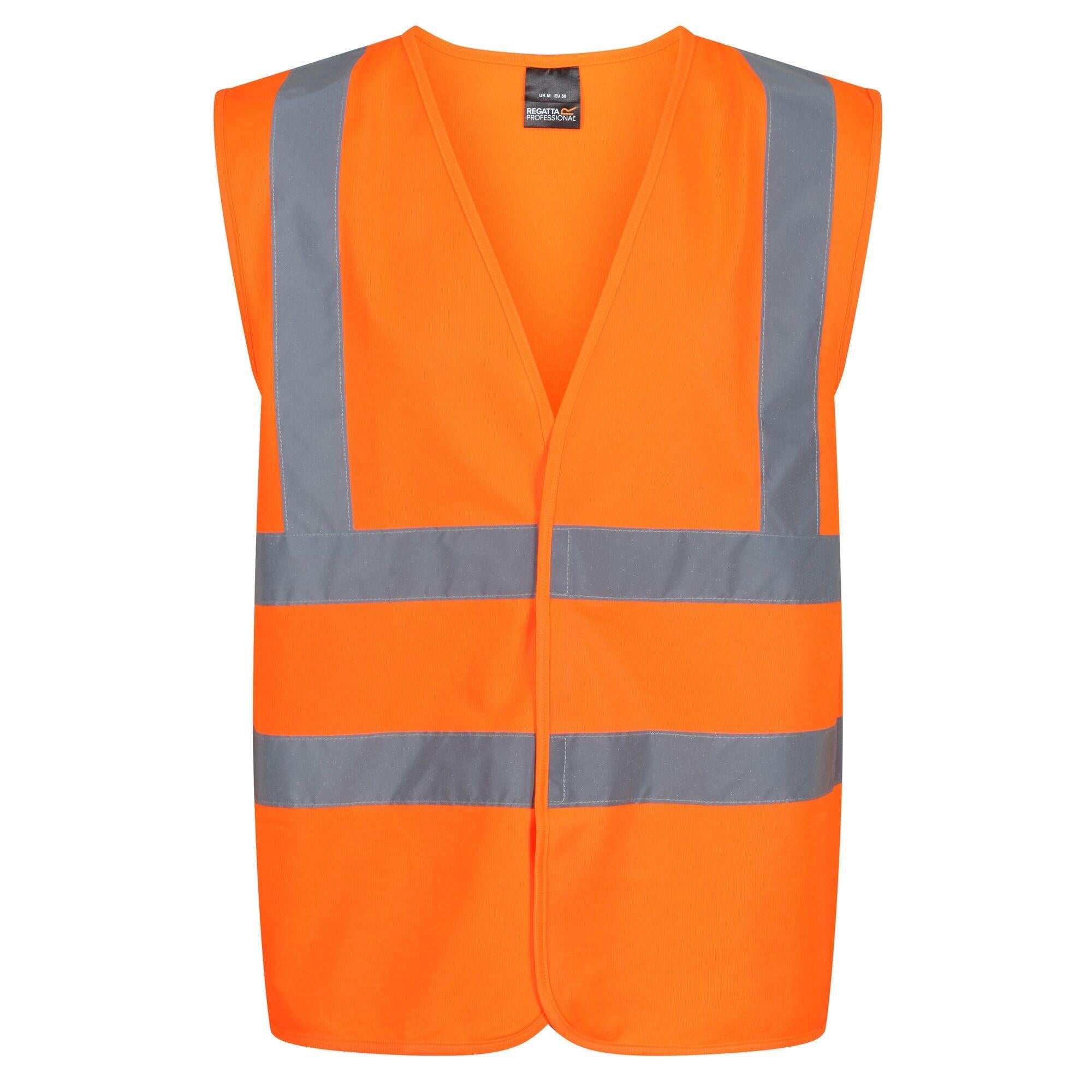 Regatta Pro orange hi-vis unisex short-sleeve vest waistcoat #TRS195