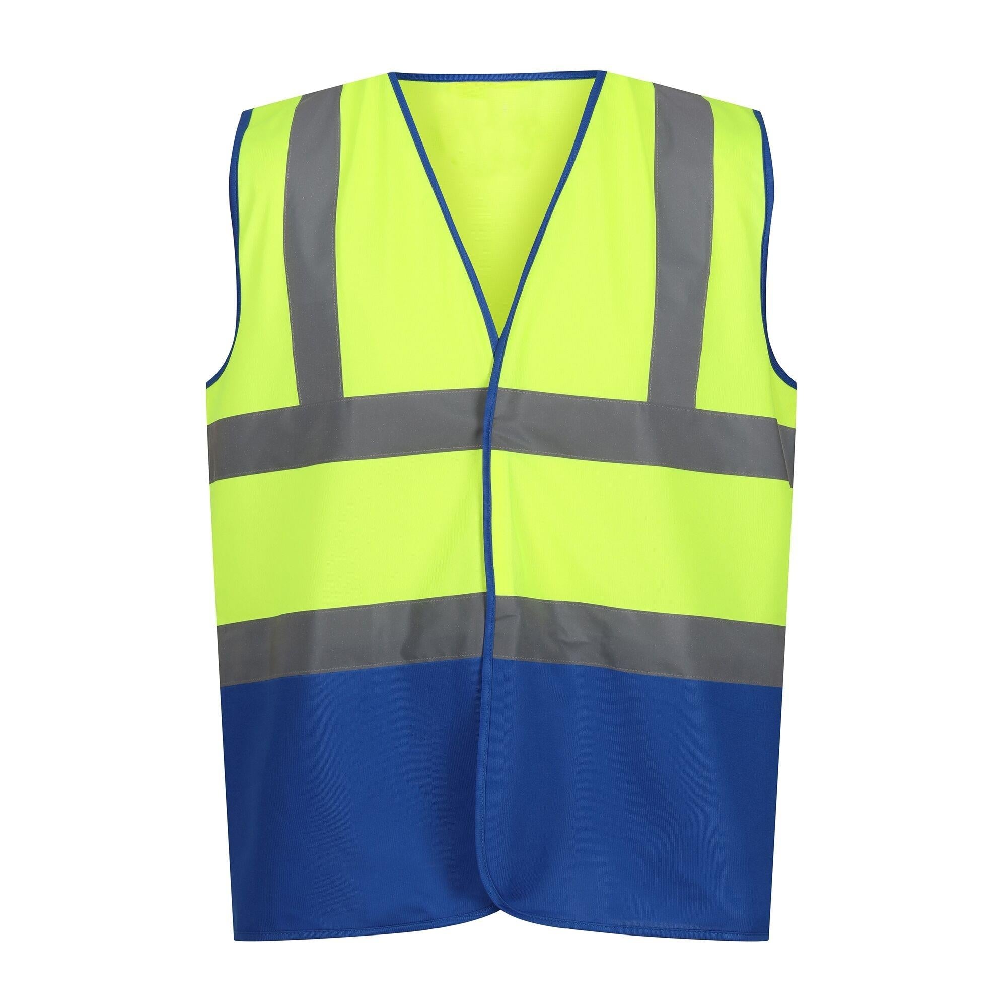 Regatta yellow/blue unisex hi-vis polyester waistcoat #TRS199