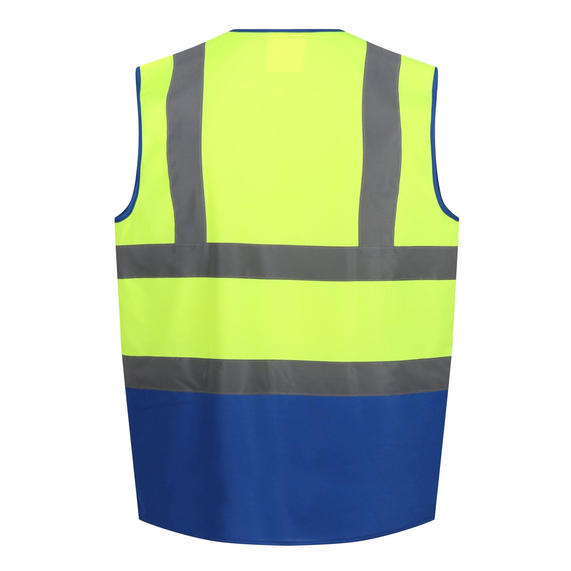 Regatta yellow/blue unisex hi-vis polyester waistcoat #TRS199