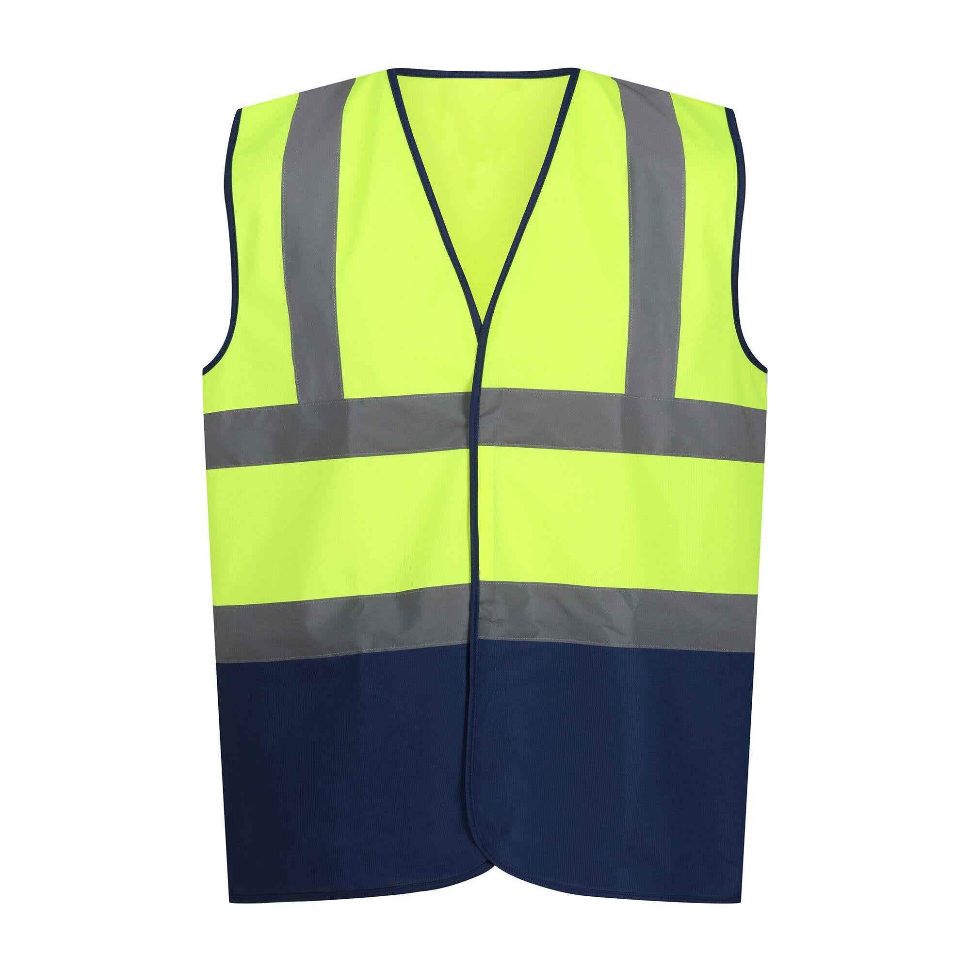 Regatta yellow/navy unisex hi-vis polyester waistcoat #TRS199