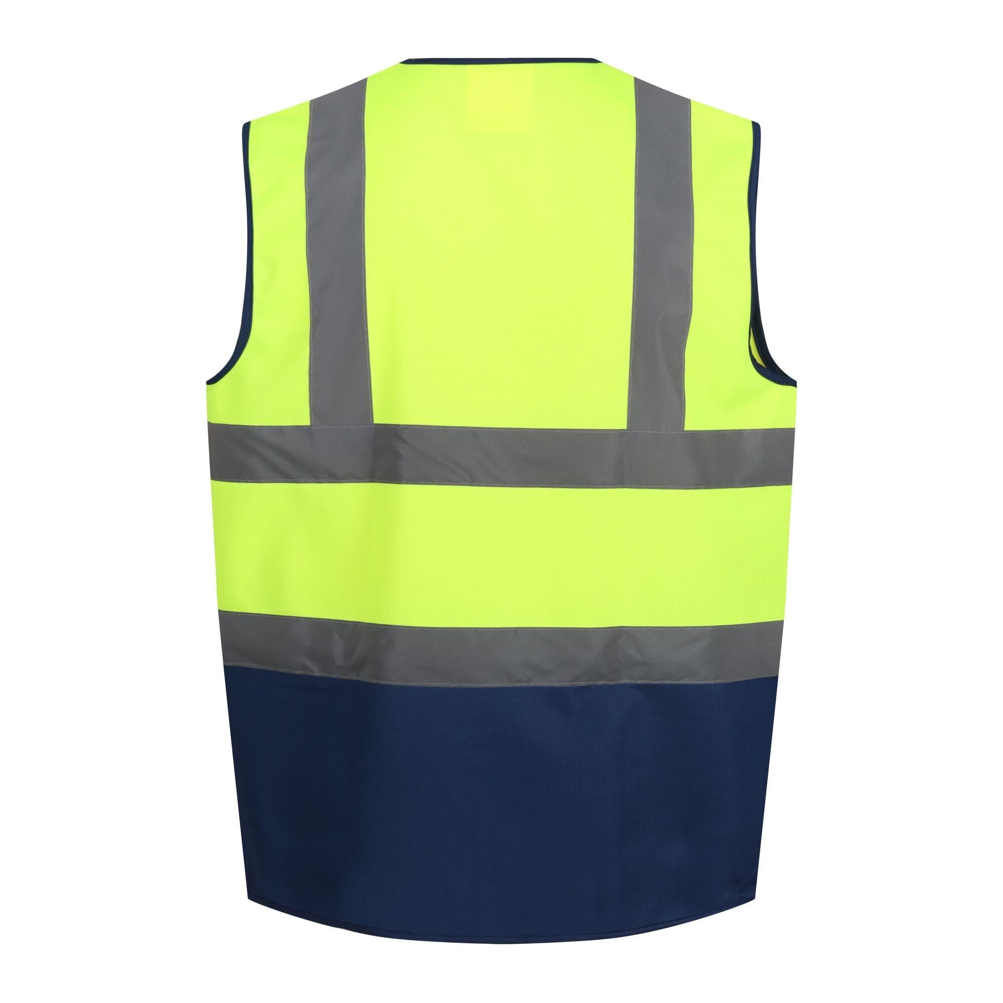Regatta yellow/navy unisex hi-vis polyester waistcoat #TRS199