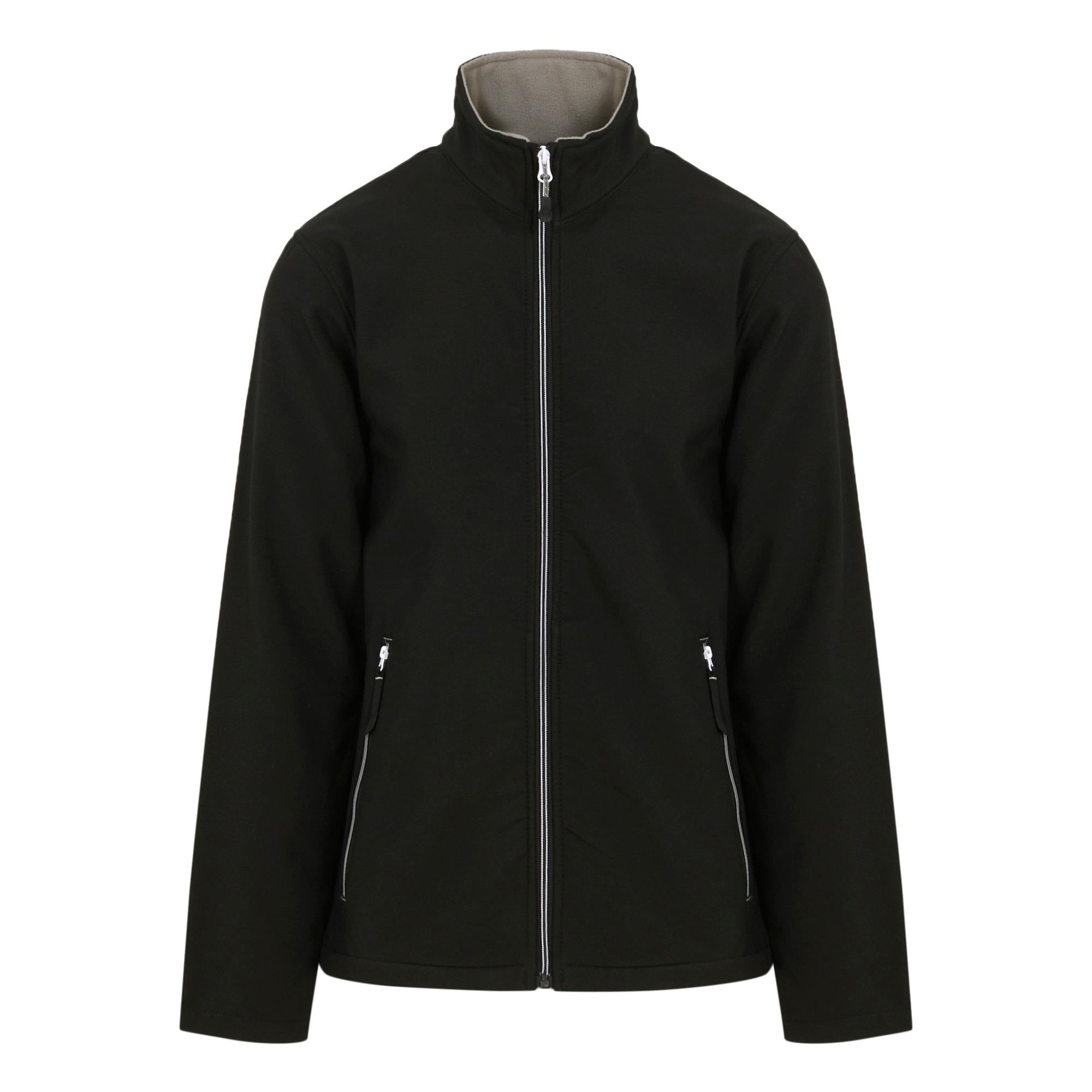 Regatta Ascender black/mineral grey men's fleece-lined softshell jacket #TRA762