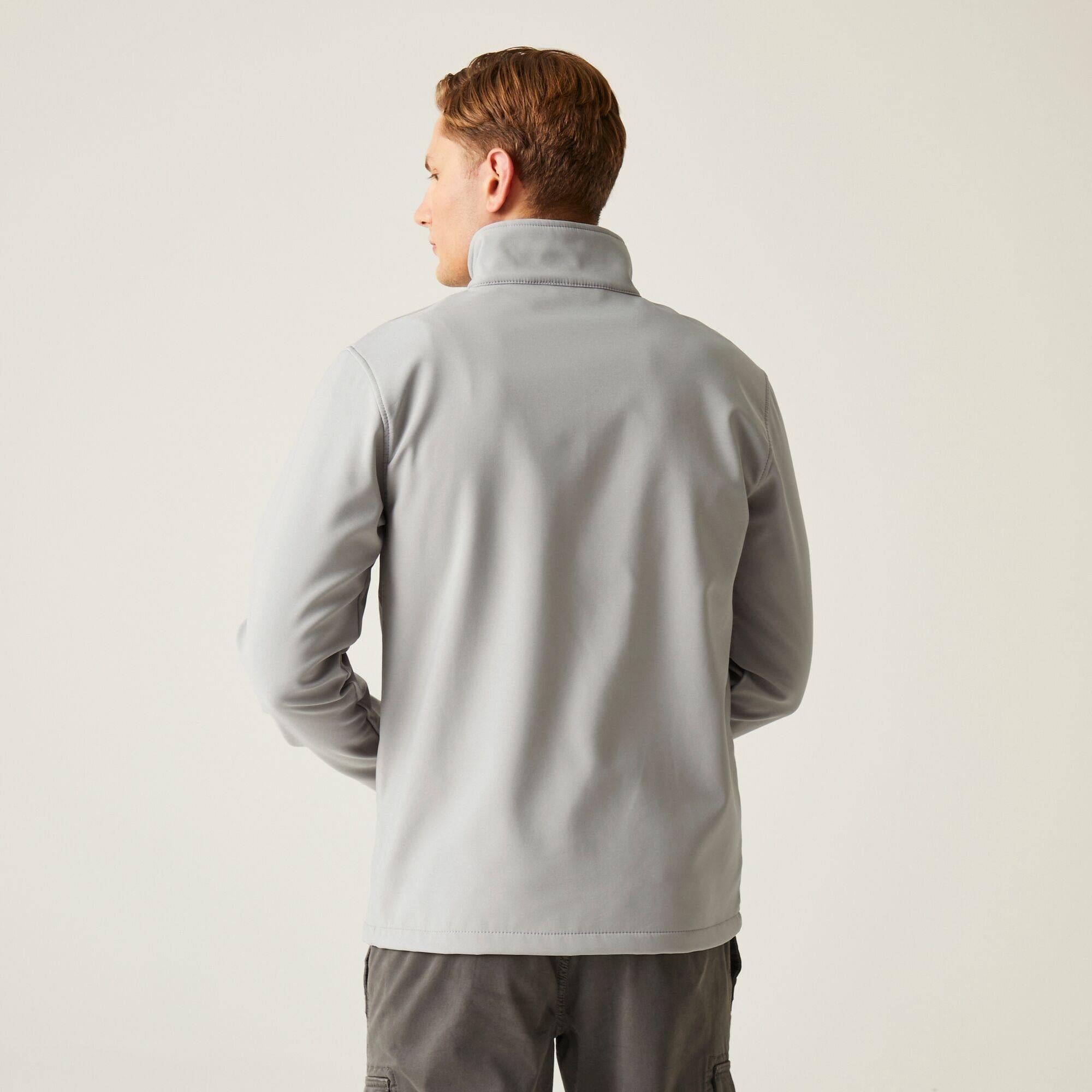 Regatta Ascender mineral grey/black men's fleece-lined softshell jacket #TRA762