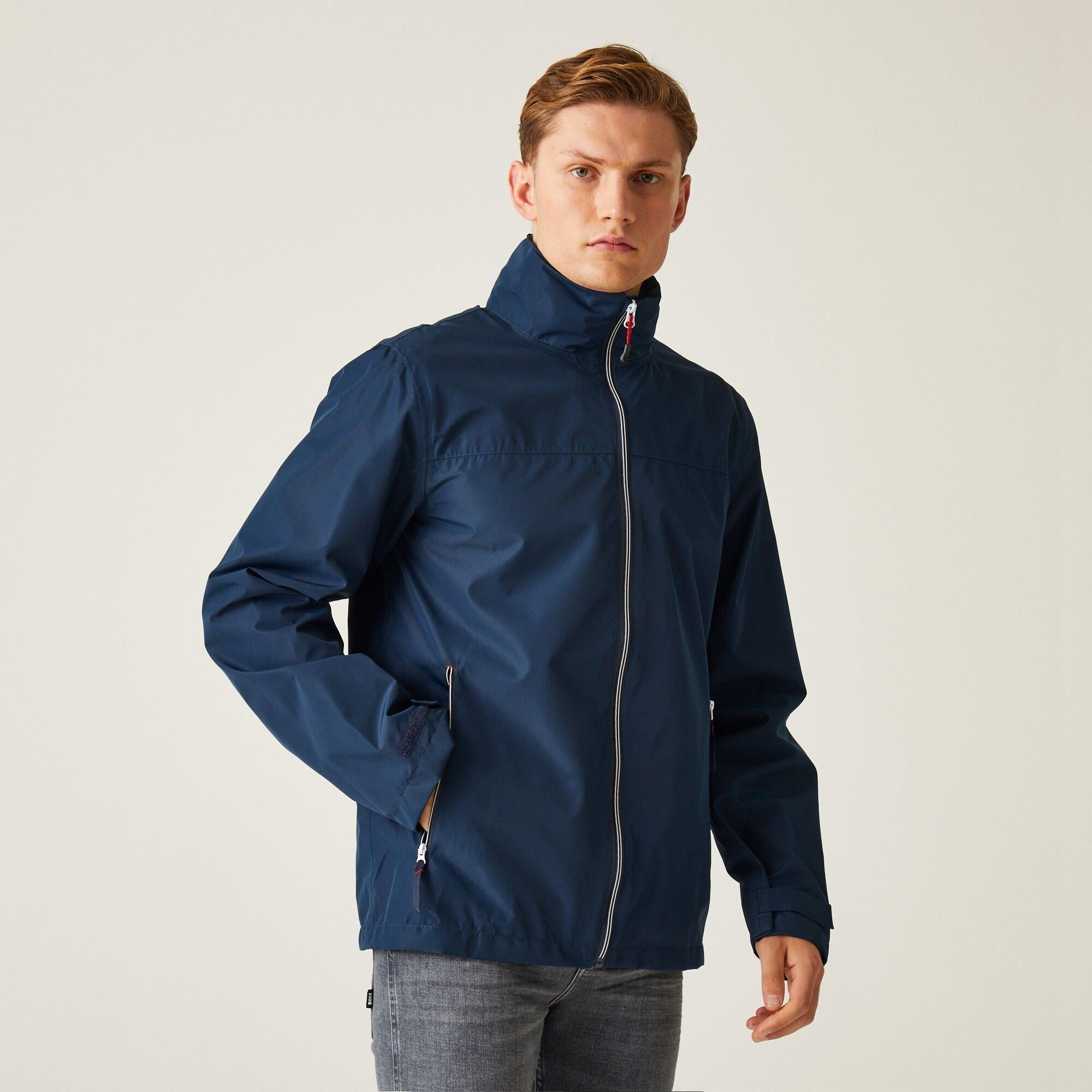 Regatta Ascender navy/red men's waterproof shell jacket #TRW532