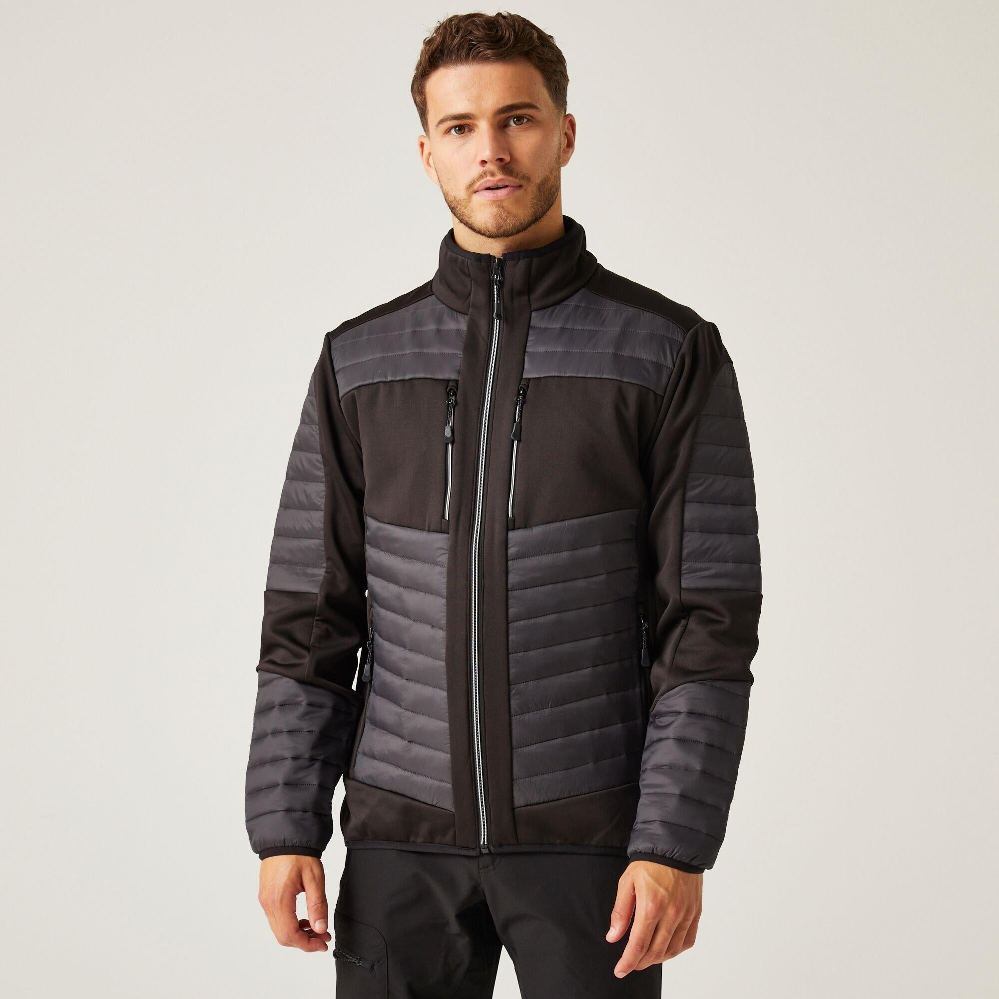 Regatta E-Volve ash/black unisex stretch thermal insulated jacket #TRA563