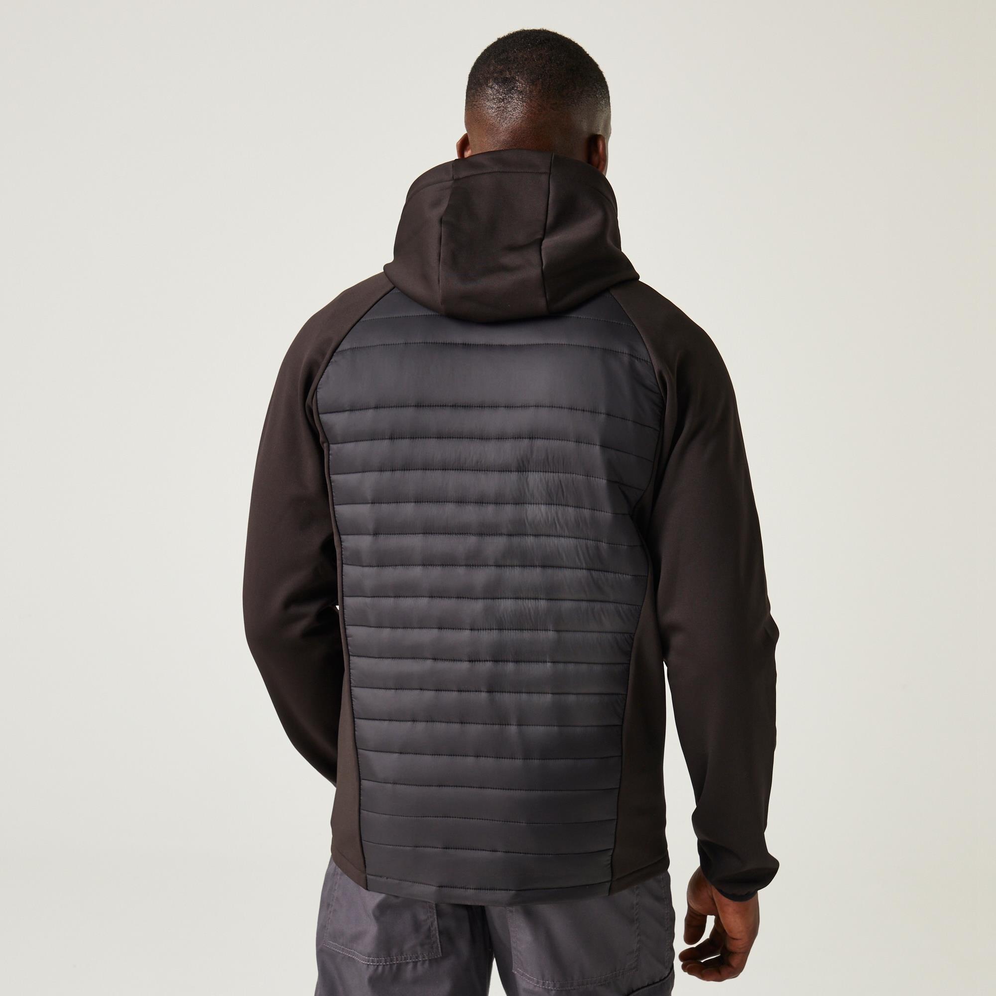 Regatta Navigate black/lime men's insulated stretch hybrid jacket #TRA549