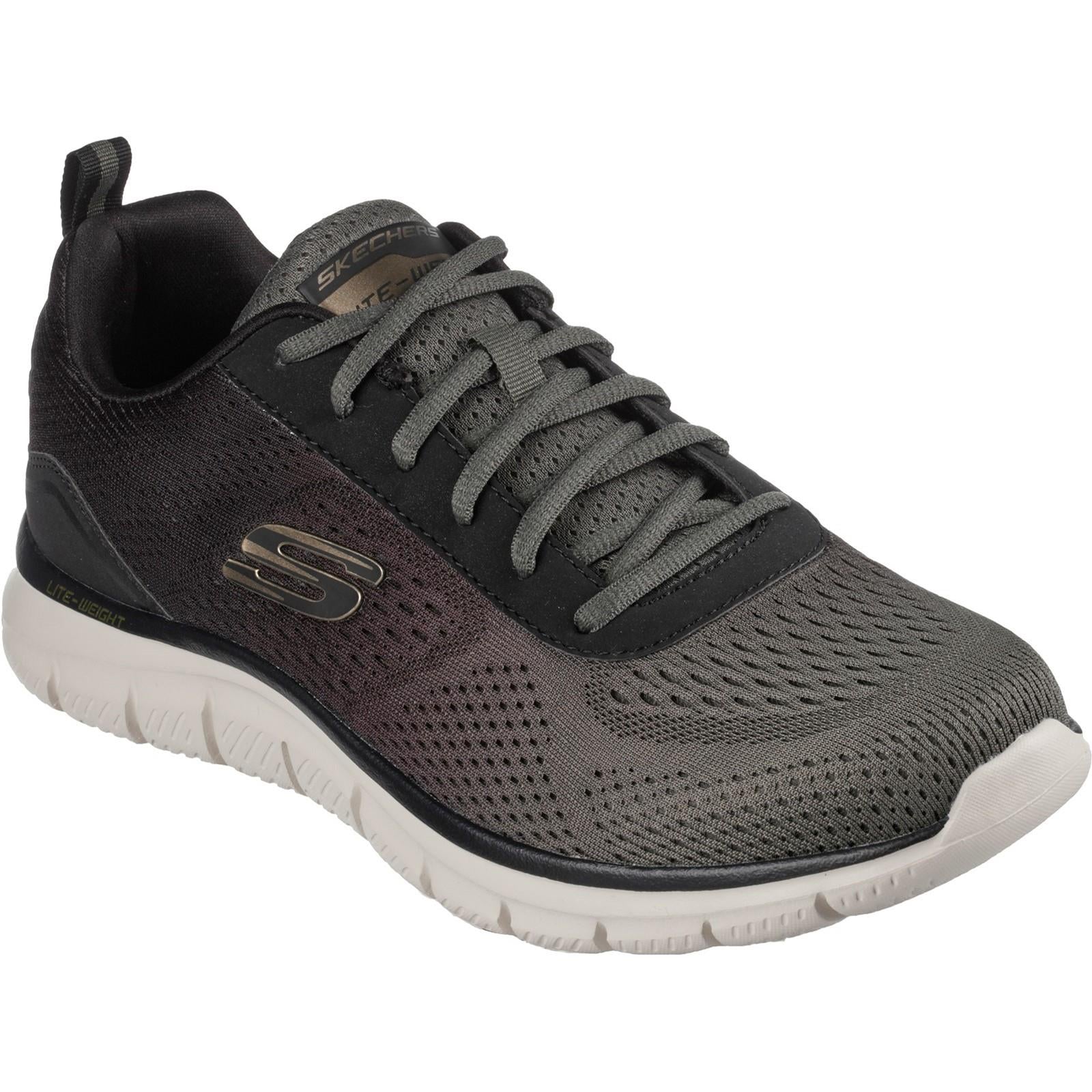 Skechers Track Ripkent men's olive mesh memory-foam trainer #SK232399