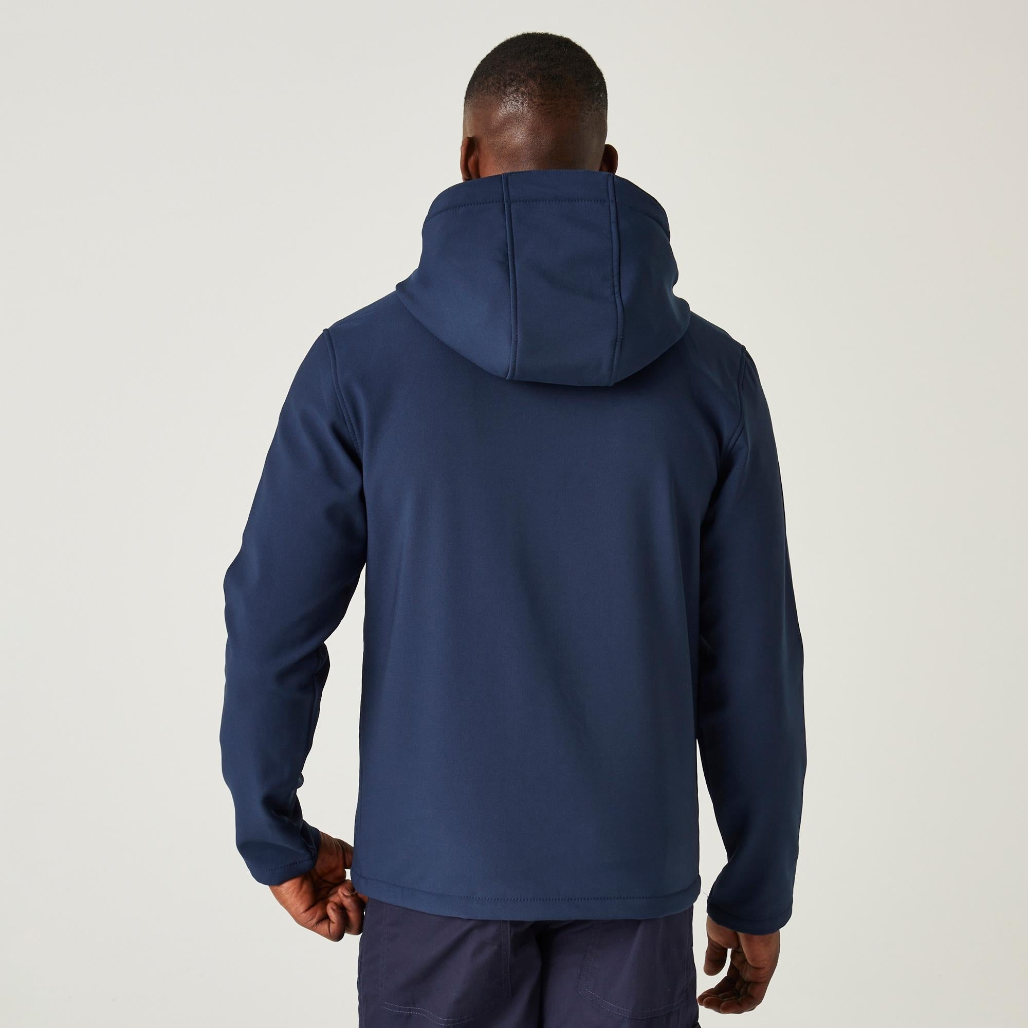 Regatta Navigate navy/grey men's fleece-lined hooded softshell jacket #TRA705
