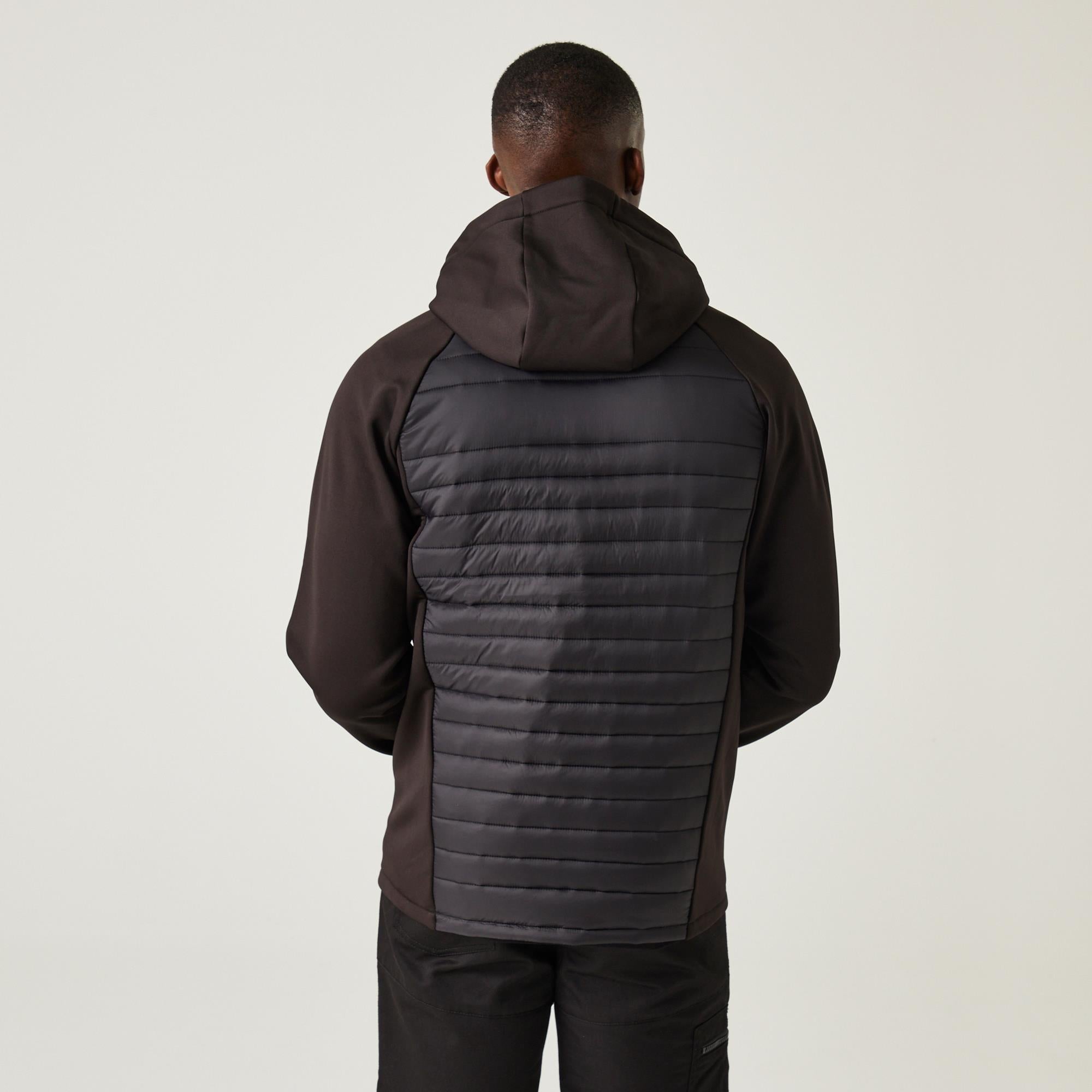 Regatta Navigate black/orange men's insulated stretch hybrid jacket #TRA549