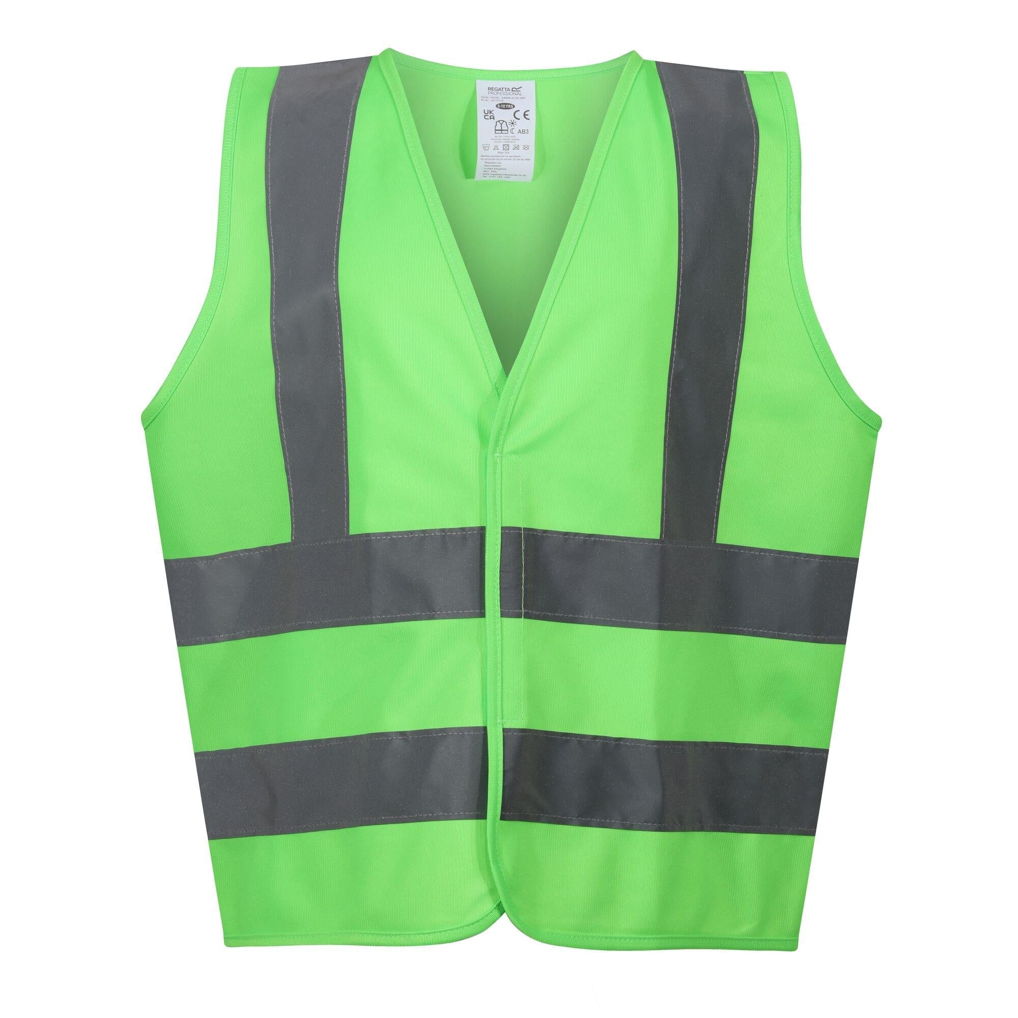 Regatta Junior fluorescent green hi-vis reflective kid's vest #TRS250