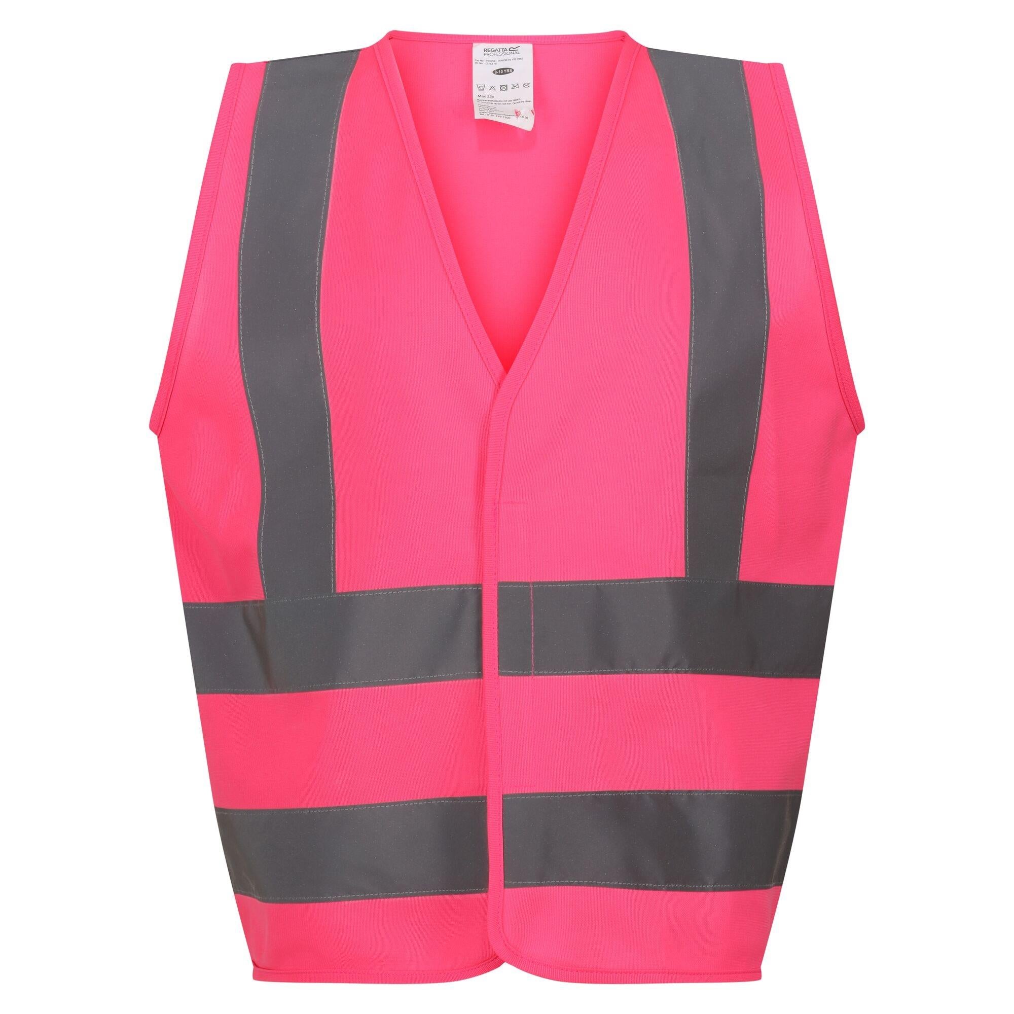 Regatta Junior fluorescent pink hi-vis reflective kid's vest #TRS250