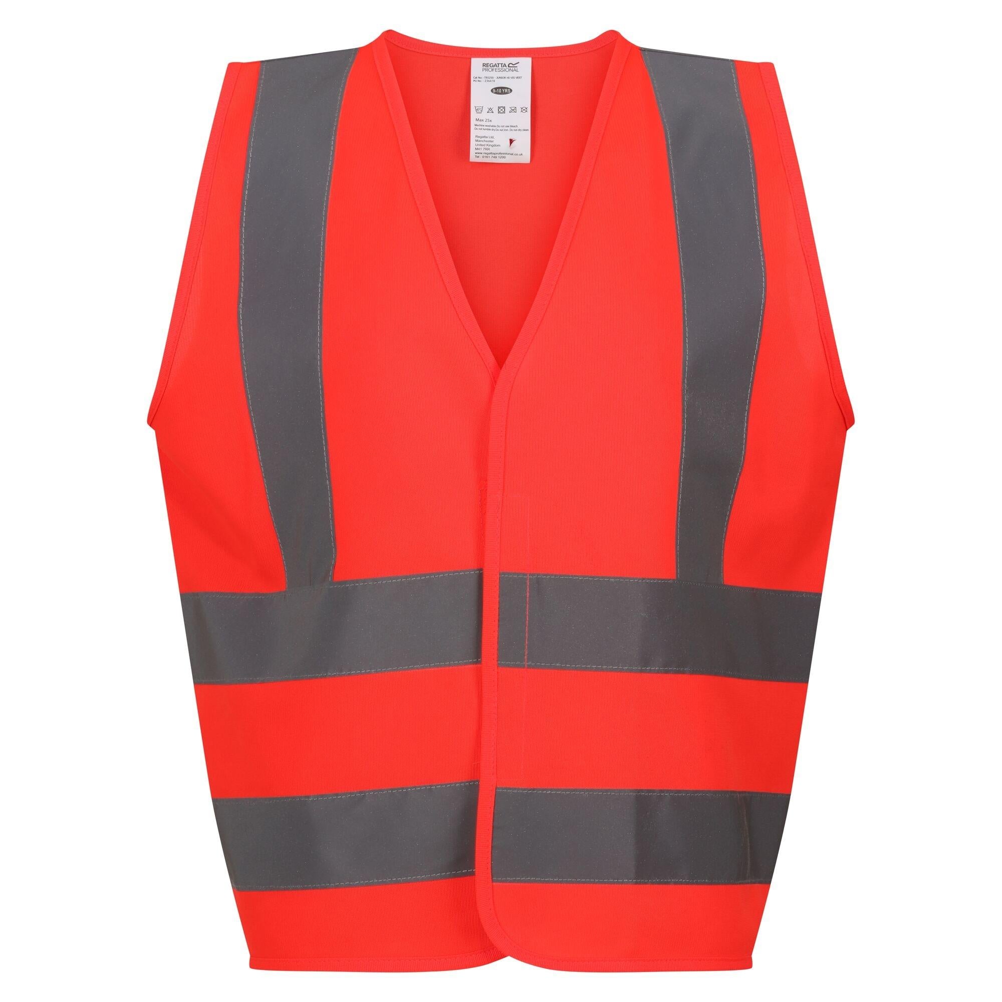 Regatta Junior fluorescent red hi-vis reflective kid's vest #TRS250