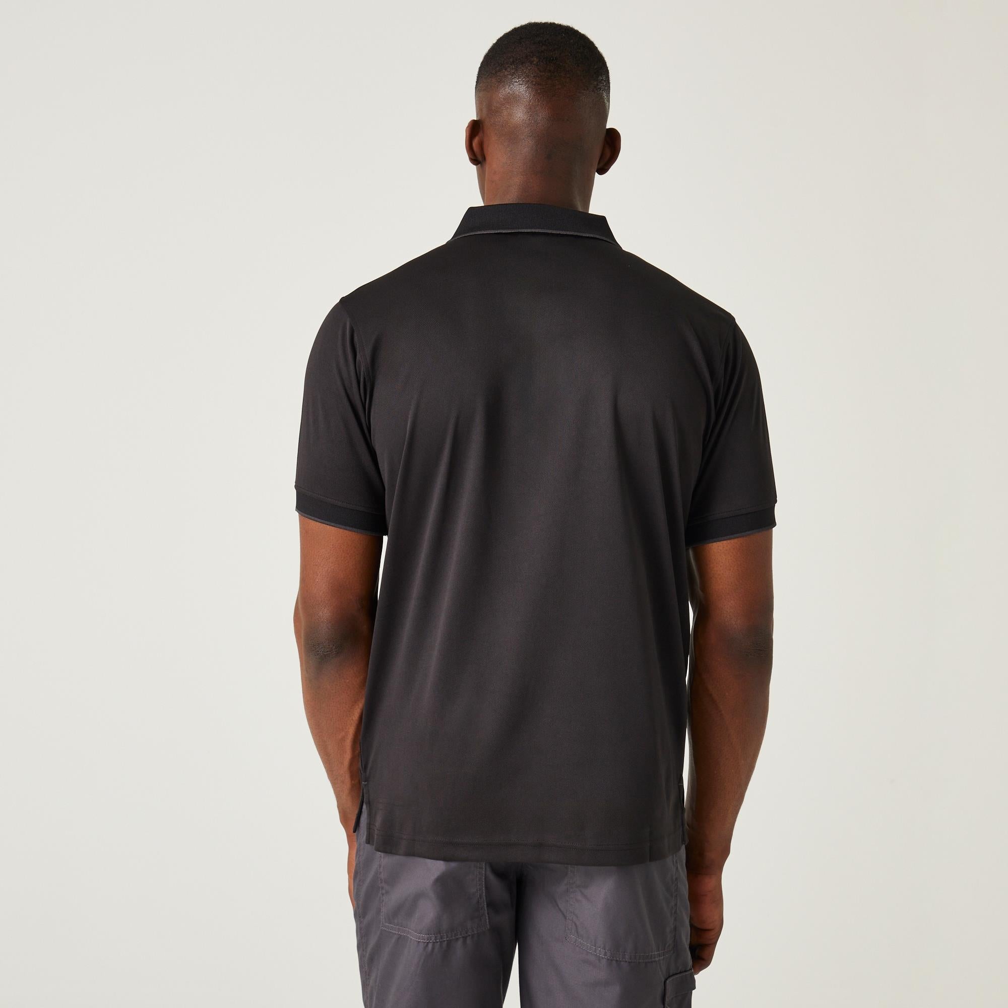 Regatta Navigate black/grey men's short-sleeve polo-shirt #TRS264