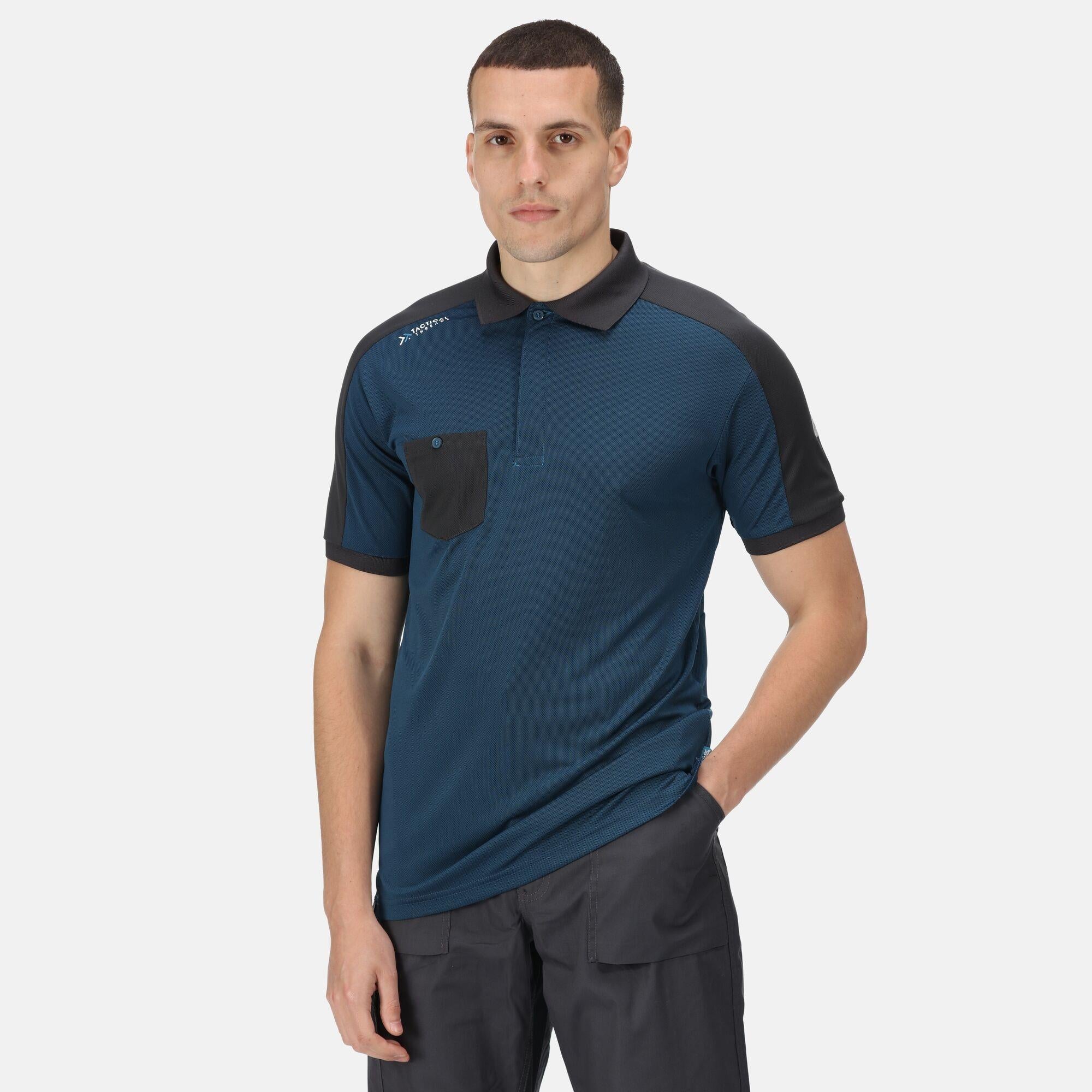 Regatta Offensive blue men's anti-bacterial moisture-wicking polo-shirt TRS167