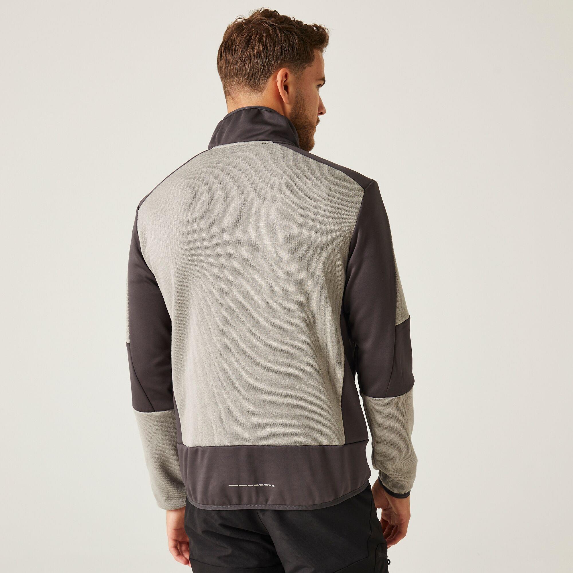 Regatta E-Volve grey/ash men's knit-fleece full-zip midlayer stretch top #TRF720