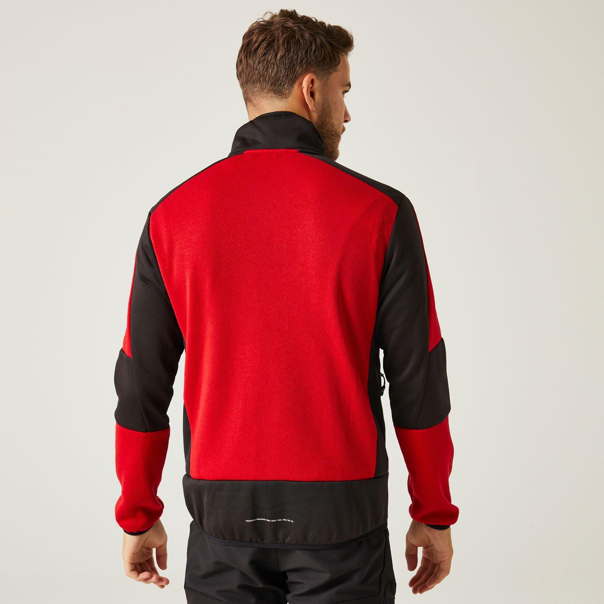 Regatta E-Volve red/black men's knit-fleece full-zip midlayer stretch top #TRF720