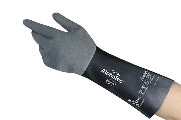 Ansell Alphatec 350mm black multi-layer chemical glove (6 pairs) #53-001