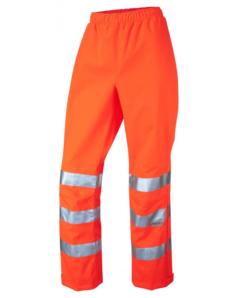 Leo HANNAFORD recycled breathable high visibility orange women's over trouser #LL02