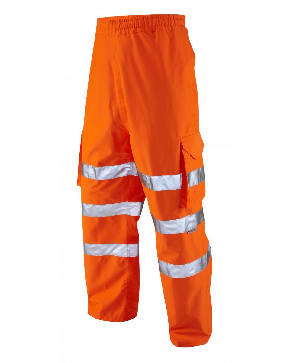 Leo Instow high-visibility ISO 20471:1 waterproof breathable Cargo overtrouser