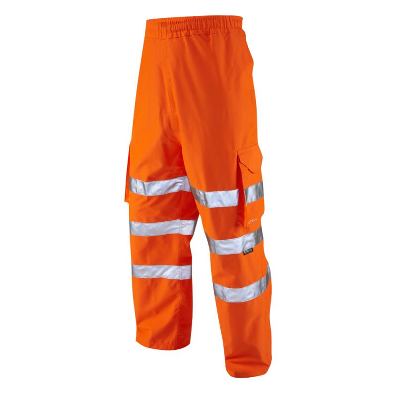 Leo Instow high-visibility ISO 20471:1 waterproof breathable Cargo overtrouser