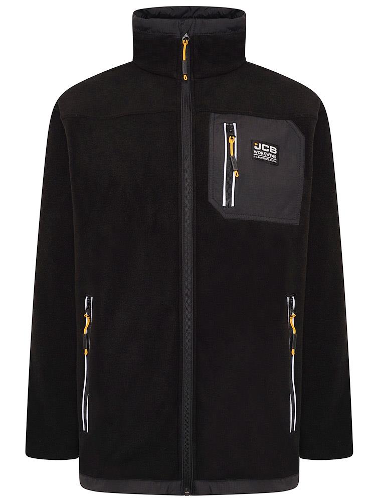 JCB Trade black full-zip heavyweight polar work fleece #DY2F