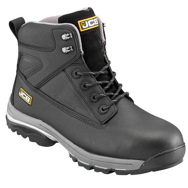 JCB Fast Track S3 black leather waterproof steel toe/midsole safety work boot