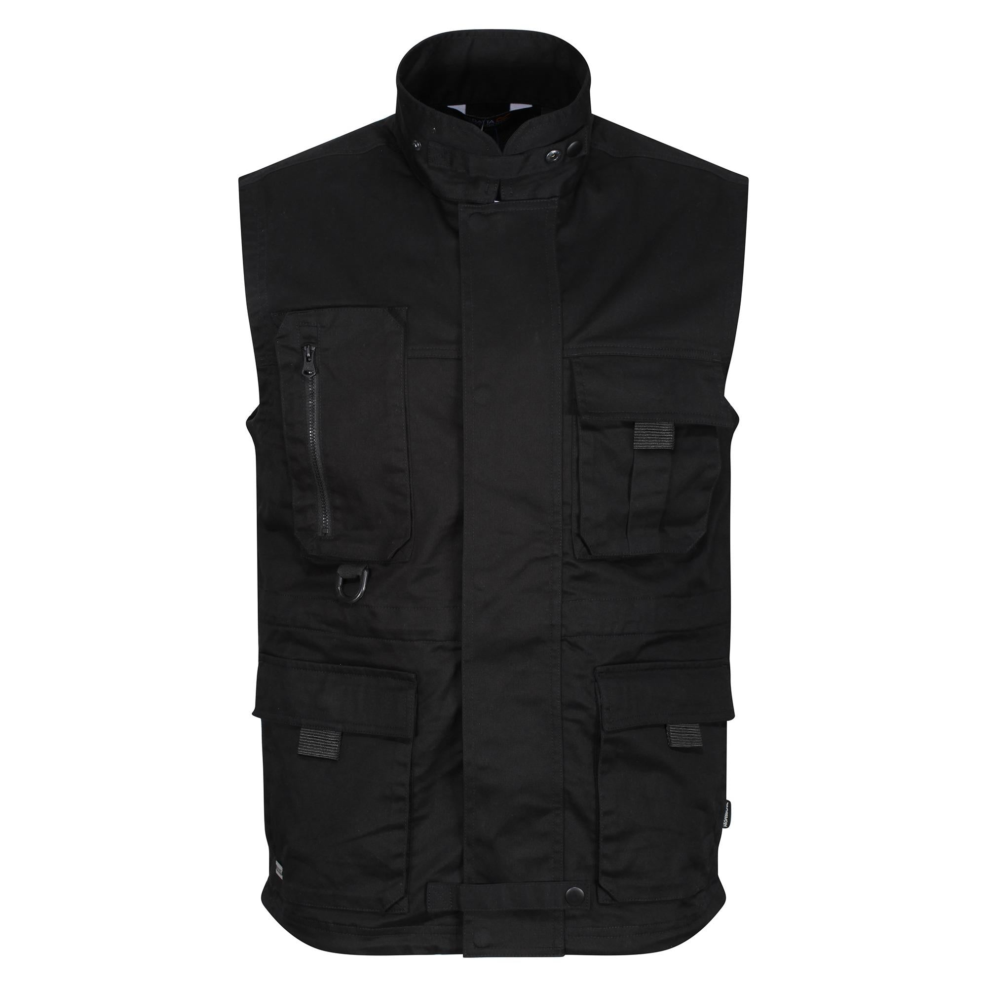 Regatta Utility black stretch cotton mesh-lined multi-pocket gilet vest #TRA865