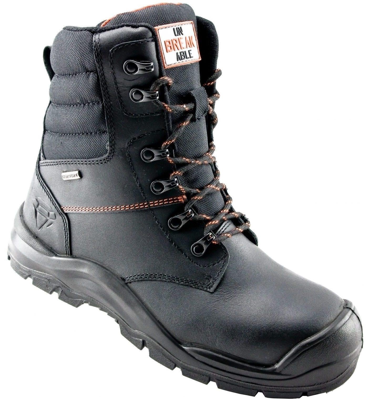 Unbreakable Tornado S3 black composite side-zip safety work boots #U108