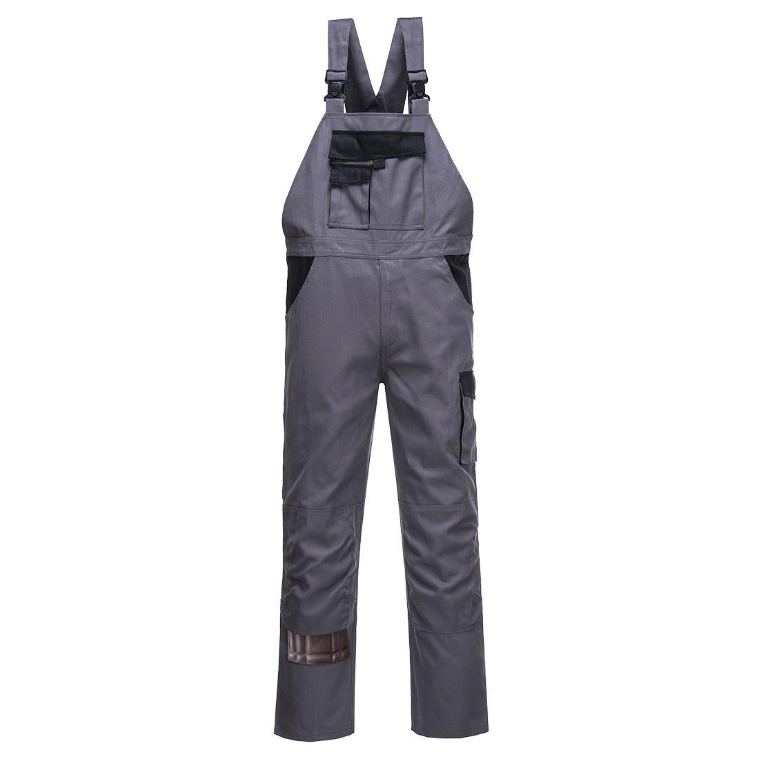 Portwest Warsaw grey cotton bib & brace work dungarees size medium #CW12