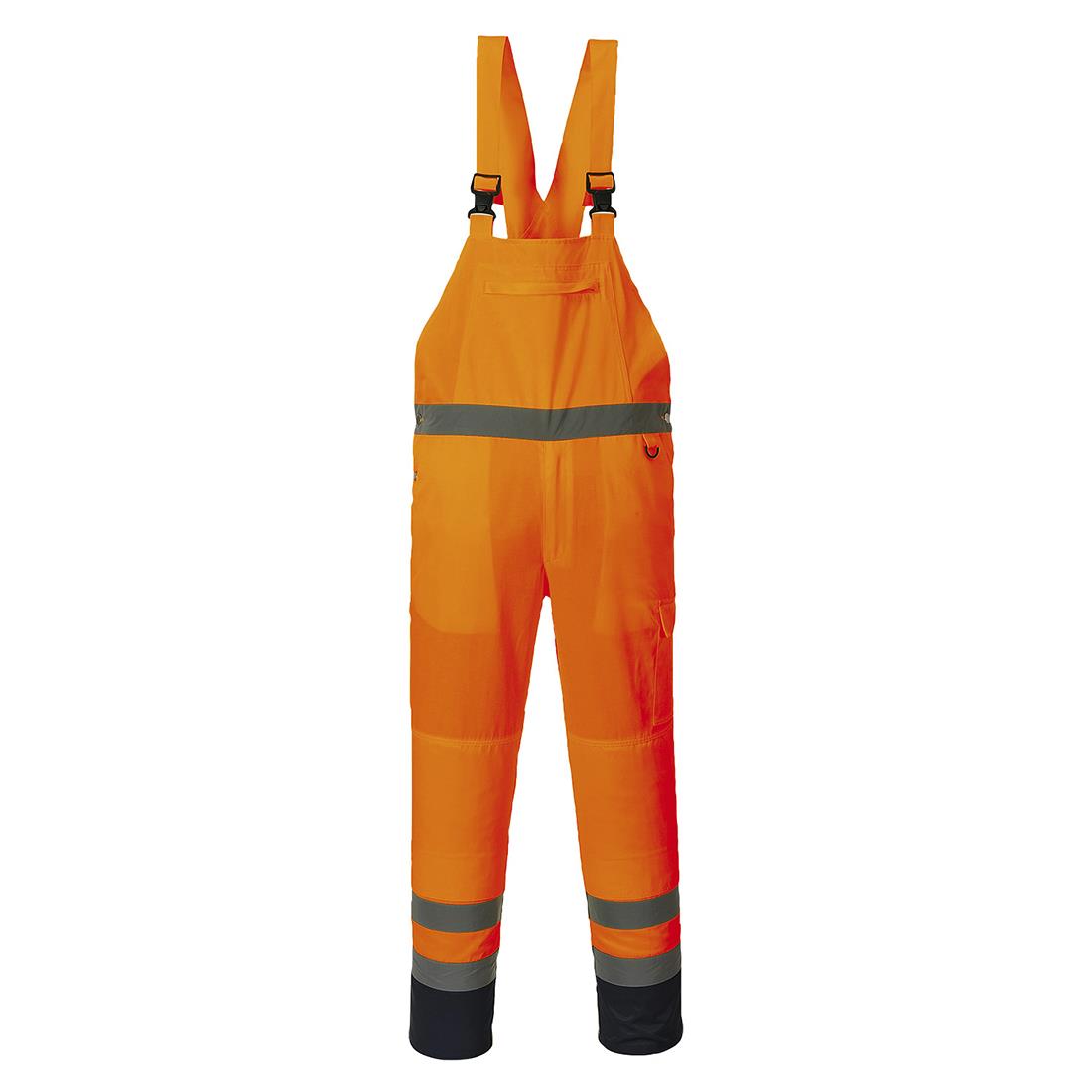 Portwest high-visibility orange cotton-rich bib & brace work dungarees size small #PJ52