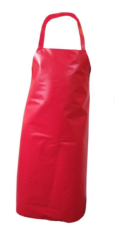 Nyplax 48" x 36" red PVC/nylon apron - halter neck & ties - pack 10