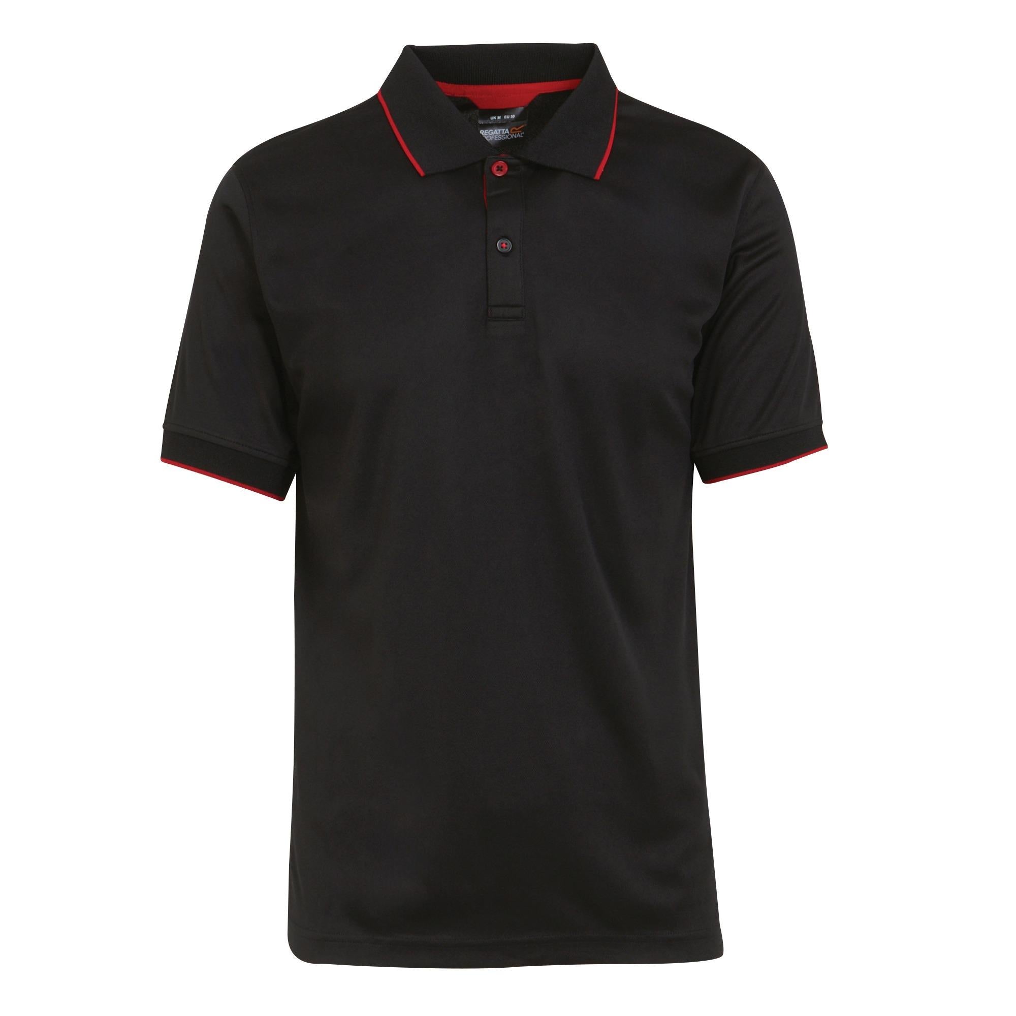 Regatta Navigate black/red men's short-sleeve polo-shirt #TRS264