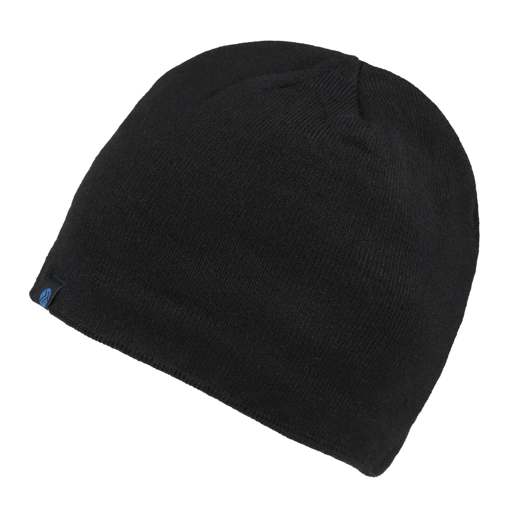 Regatta black/petrol men's waterproof fleece-lined knit beanie hat #TRC331