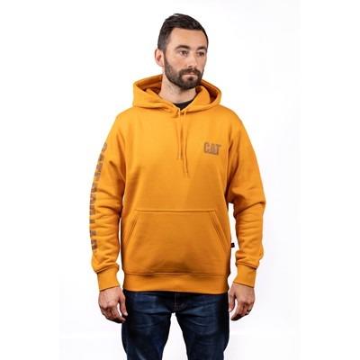 Caterpillar CAT Trademark Banner yellow hoodie hooded sweatshirt #1910709