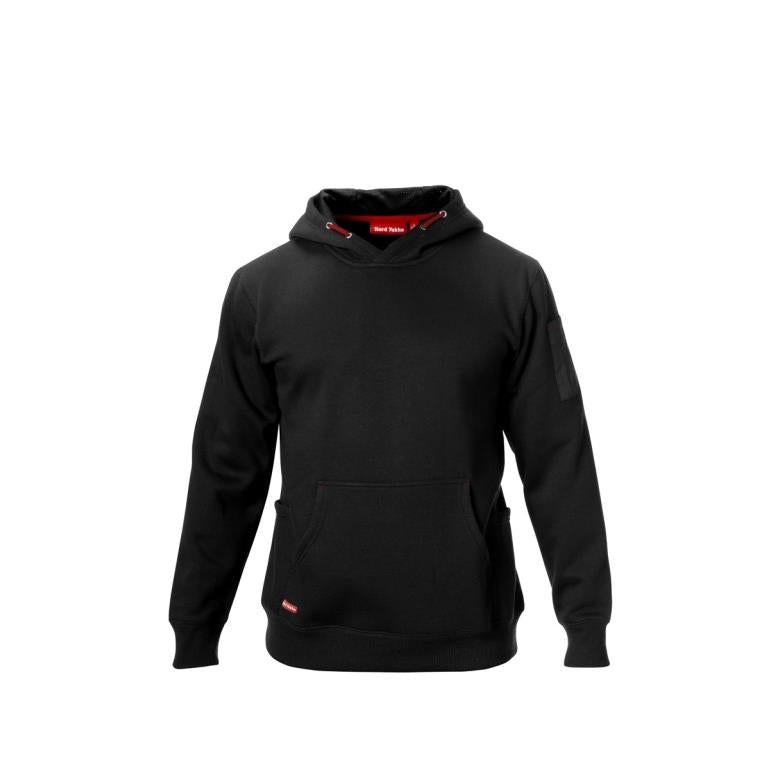 Hard Yakka black brushed fleece hoodie hooded sweatshirt