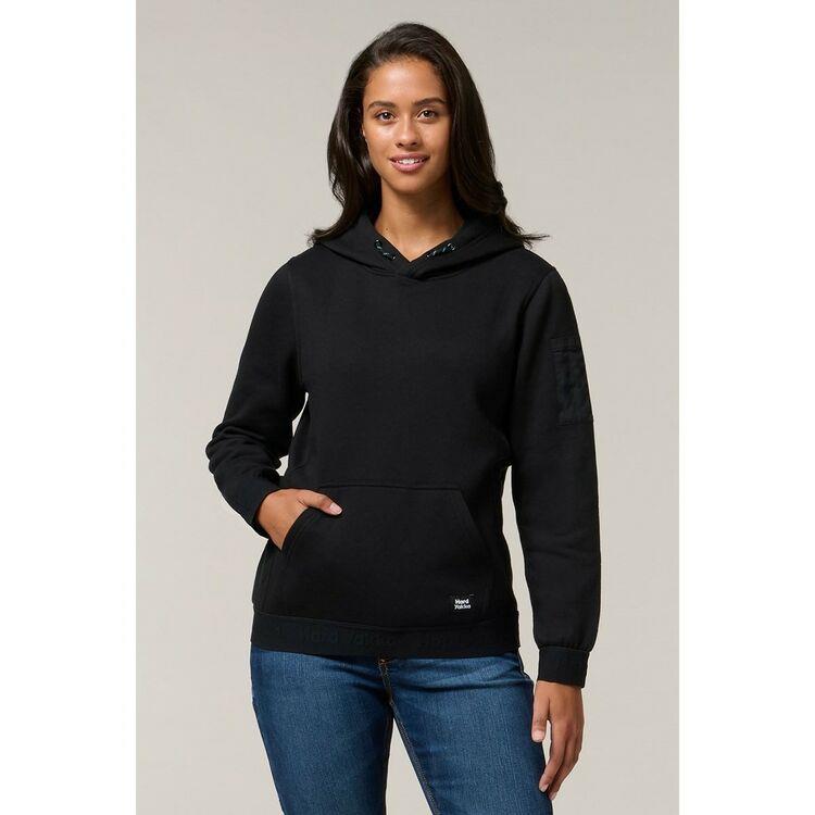 Hard Yakka Gladiator black women's kangaroo-pocket hoodie hooded sweatshirt