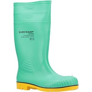 Dunlop Acifort HazGuard S5 green steel toe/midsole chemical safety wellington boot #A442AB1