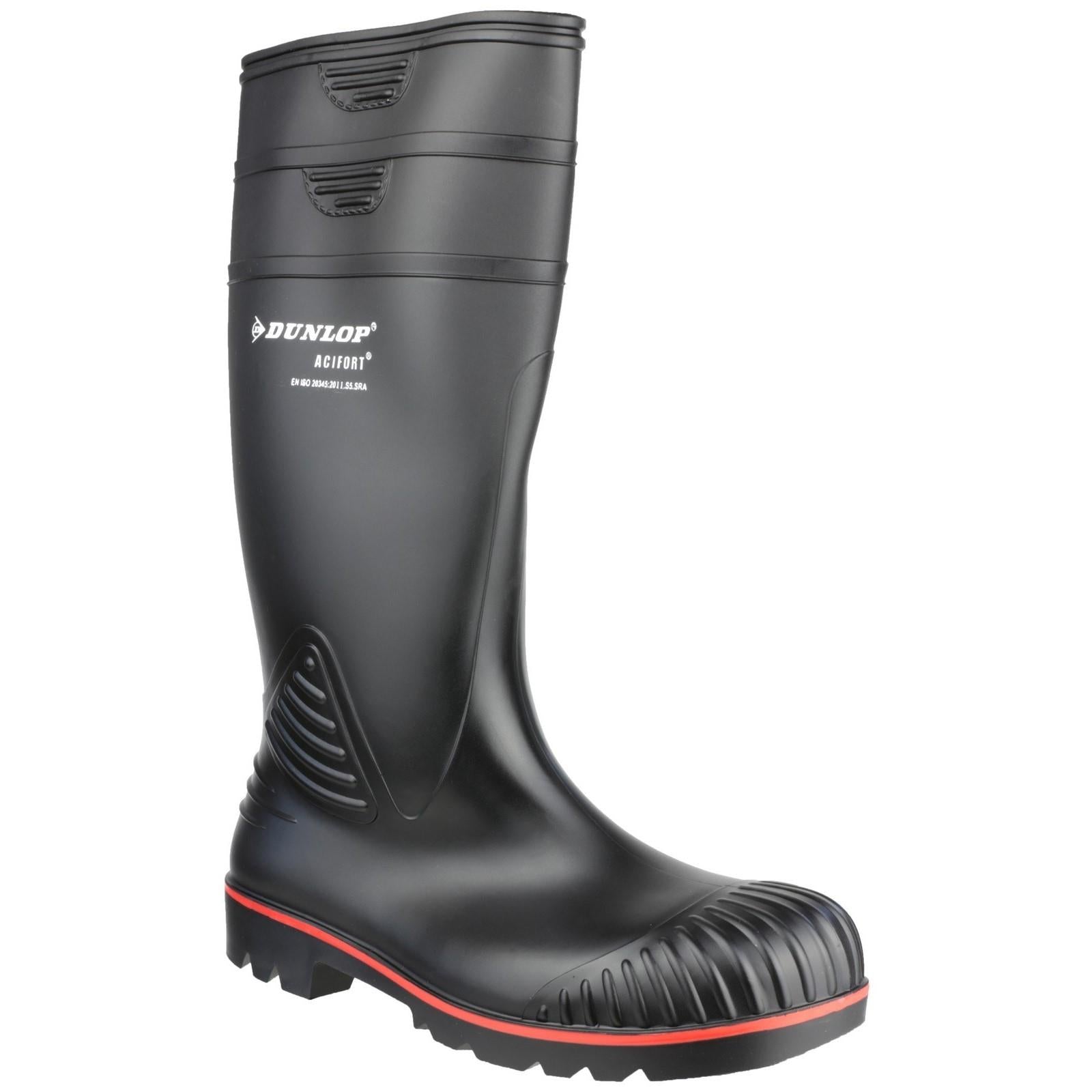 Dunlop Acifort Heavy Duty black steel toe/midsole safety wellington boot #A442031