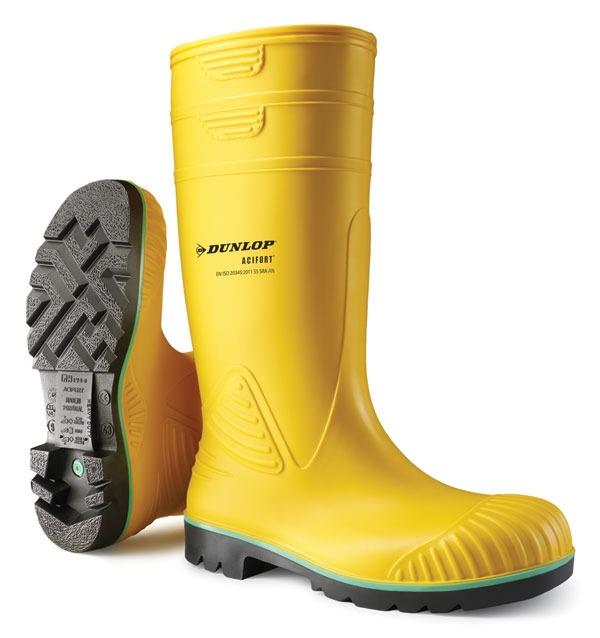 Dunlop Acifort Heavy Duty yellow steel toe/midsole safety wellington boot #A4422